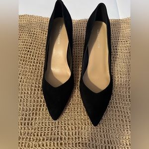 Marc Fisher Black Suede Block Heel Pointed Toe Pump Size 9 M